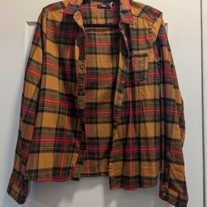 BDG Yellow and Red Plaid Shirt Jacket